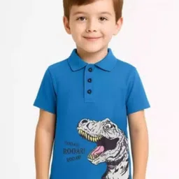 Little Men Boys Graphic Printed Polo Collar Cotton T-shirt-picture-52