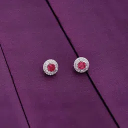 Kai Jewel Sterling Silver Minimalistic White and Pink Timeless Circular Earrings for Women-image-62