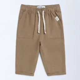 HOP Baby by Westside Taupe Mid-Rise Cotton-Blend Trousers-picture-15