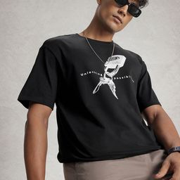 WROGN Graphic Printed Drop-Shoulder Sleeves Pure Cotton Oversized T-shirt-picture-19