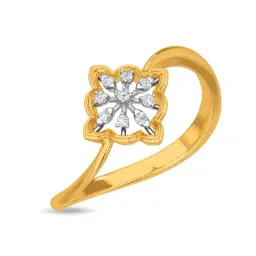 Kisna Diamond & Gold Jewellery Klara 14k (585) Diamond & Gold Ring For Women-picture-11