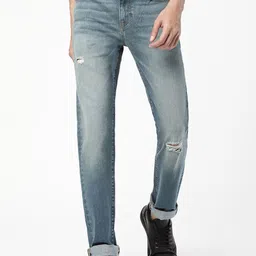 Passion Men Mid-Rise Heavy Fade Comfort Fit Ripped Stretchable Cotton Jeans-picture-37