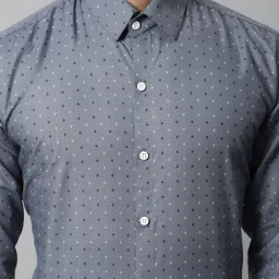 Jainish Grey Cotton Regular Fit Printed Shirt image 4
