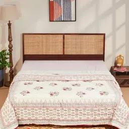 Fabindia Red Nazm Hand Block Printed Cotton Quilt-picture-41