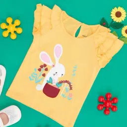 Pantaloons Baby Kids Yellow Cotton Embroidered T-Shirt-image-39