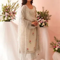 Jaypore Beige Kota Block Printed Dupatta-picture-28