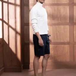 Andamen White Cotton Woven Design Regular Fit Pullover image 3