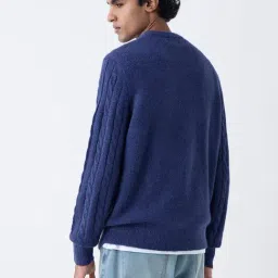 WES Casuals by Westside Navy Cable-Knit Relaxed-Fit Sweater image 2