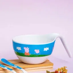 Servewell Peppa Pig Blue Melamine Maggie Kids 3Pcs Dinner Set (0.65 L)-picture-13