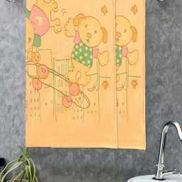 FABINALIV Peach Cartoon Design Cotton Kids Bath Towels (Pack of 2)-image-49