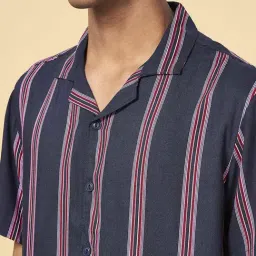 YU by Pantaloons Navy Slim Fit Printed Shirt image 5