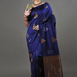 CANIZZARO Woven Design Zari Silk Blend Handloom Banarasi Saree image 5