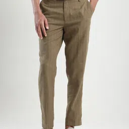 RARE RABBIT Men Striped Tailored Relaxed Fit Mid-Rise Chinos Trousers-picture-19