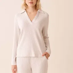 La Vie En Rose Ribbed Long Sleeves Shirt-image-99