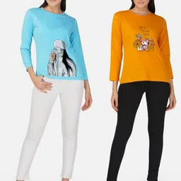 Metronaut Women 2 Printed Bio Finish T-shirt image 4