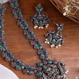Teejh Ethnic Ridhi Multi Temple Work Necklace Set for Women-picture-16