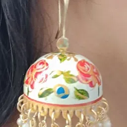 VYRA Pearls Beaded Dome Shaped Jhumkas image 3