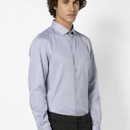 Celio Men Navy Blue Slim Fit Solid Formal Shirt-picture-16