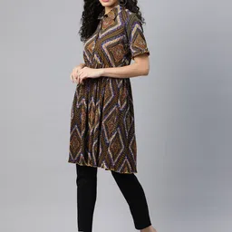 Nayam By Lakshita Modal Shirt Collar Printed Tunic image 3