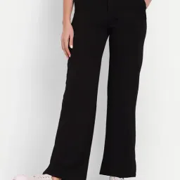 Broadstar Black Relaxed Fit High Rise Trousers-image-66