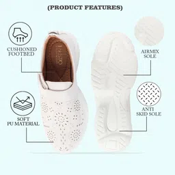 fausto Women's Laser Cut Stitched Back Open Hook & Loop Buckle Mules Shoes image 3