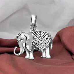 taraash 925 Sterling Silver Antique Elephant Pendant for Unisex | Pure Silver Locket Ideal for Gift image 3