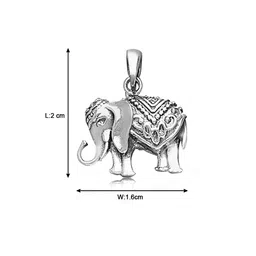 taraash 925 Sterling Silver Antique Elephant Pendant for Unisex | Pure Silver Locket Ideal for Gift image 2