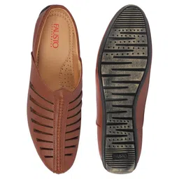 fausto FAUSTOMen's Laser Cut Back Open Evening Party Ethnic Mules Slip On Shoes image 5
