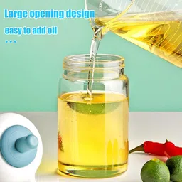 kmils 230 Ml Oil Dispenser With Brush, Oil Containers For Kitchen, Oil Bottle For Kitchen, Oil Bottle With Brush, Oil Can For Cooking, Baking, Bbq, Marinating (Pack Of 1 Multi Colour) - Glass image 3