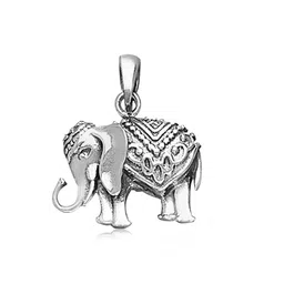 taraash 925 Sterling Silver Antique Elephant Pendant for Unisex | Pure Silver Locket Ideal for Gift image 1