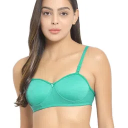 samvar Women Cotton Blue,Green Padded Non-Wired Lingerie Bra Sport wear Gym Crop Tank Top image 5