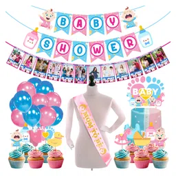 Zyozi Baby Shower Decorations Prop For Baby Shower Theme Party Favors Blue and Pink - Pack of 39-image-23