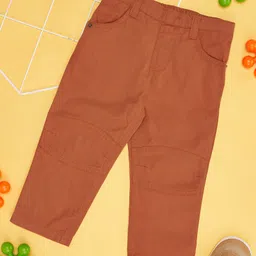 Pantaloons Baby Cotton Solid Pants - Rust Orange-image-79