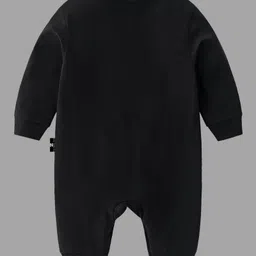 The Peppy Tend Halloween Theme 100% Cotton Full Sleeves My First Halloween Text Printed Romper - Black image 3