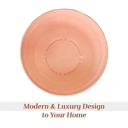 Kuber Industries 3Pcs White & Pink Textured Planters With Plate image 5