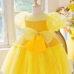 StyleCast x Revolte Girls Round Neck Embellished Sequined Bow Fit & Flare Dress-picture-47