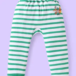 Babyhug Disney Interlock Knit Full Length Diaper Leggings With Winnie & Friends Graphic Pack Of 3 - Blue White Green image 4