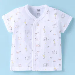 Pink Rabbit Single Jersey Knit Half Sleeves Animal Printed Jhablas Pack of 3 - White image 4