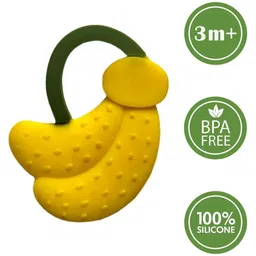 Enorme Silicone Banana Shape Mini Teething Soft Sensory Teether for Baby - Yellow image 5