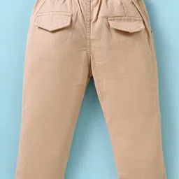 ToffyHouse Poplin Woven Full Sleeves Text Printed Party Shirt & Trouser With Bow & Suspender - Tan image 5