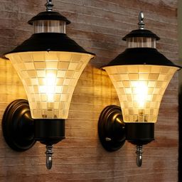 KINIS Black & Transparent 2 Pieces Abstract Shaped Wall Lamp With Bulb-picture-11
