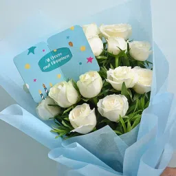 Serene White Rose Bouquet image 4