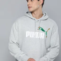 Puma Brand Logo Embroidered Pure Cotton Hooded Sweatshirt-image-48
