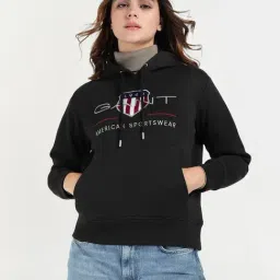 GANT Black Relaxed Fit Hoodie-image-11