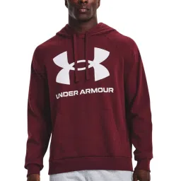Under Armour Red Wine Regular Fit Printed Hooded Sweatshirt image 1