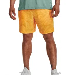 Under Armour Yellow Fitted Self Pattern Sports Shorts image 1