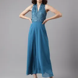 Latin Quarters Teal Embellished Maxi Dress image 1