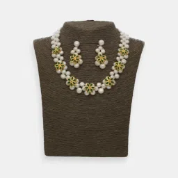 Sri Jagdamba Pearls Gold-Plated Radiant Pearl Set for Women image 1