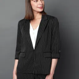 Vero Moda Black & White Striped Blazer image 1
