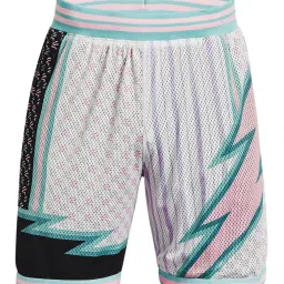 Under Armour White Regular Fit Self Pattern Sports Shorts image 1